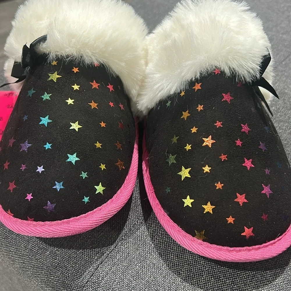 NWT Juicy by Juicy Couture Sonora Girls Slip-On Slippers Black SZ 4-5 🌟🌟